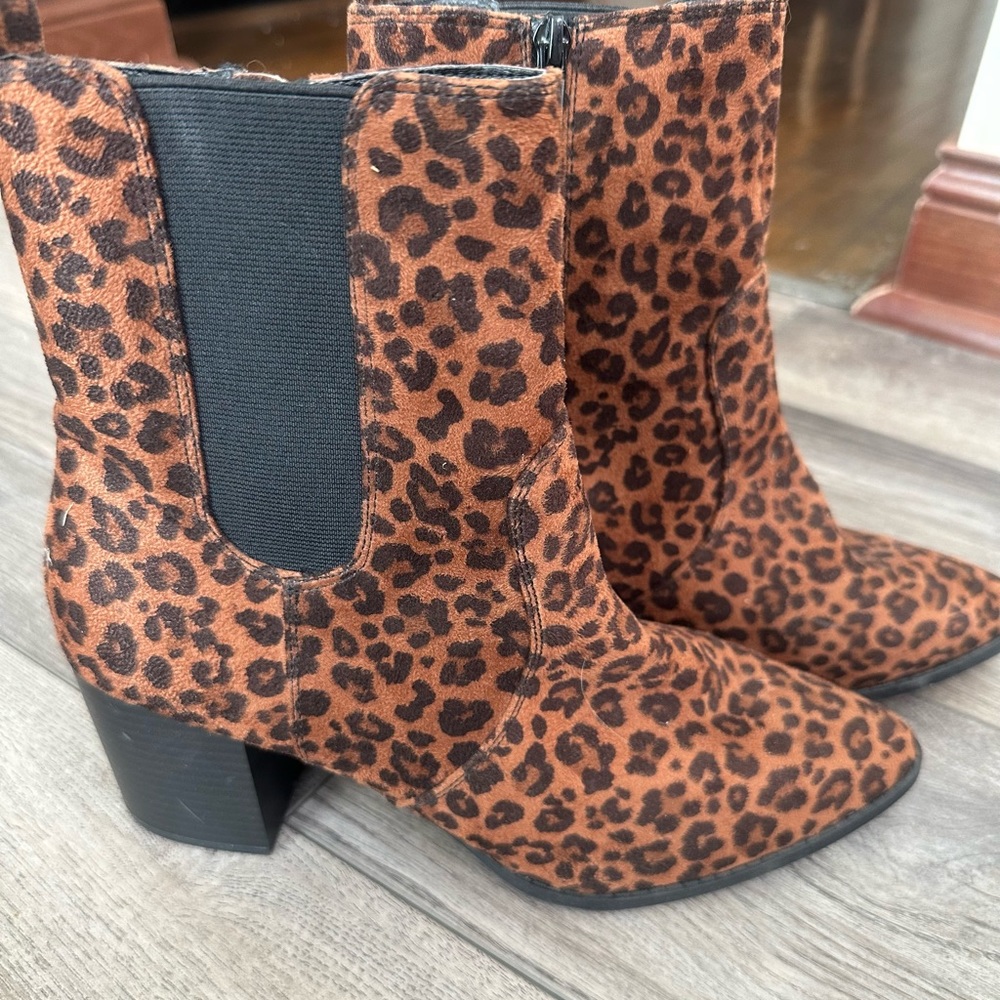 Animal print booties